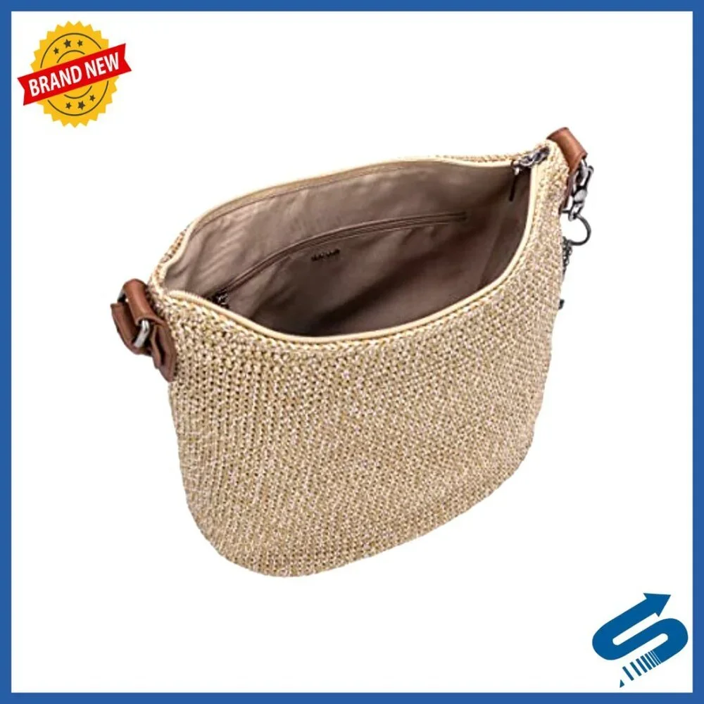 Hand-Crochet Hobo Bag Spacious Vegan Leather Everyday Boho Chic Travel